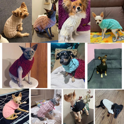 Cozy Winter Turtleneck Sweater for Small & Medium Dogs and Cats - Soft, Warm Vest for Chihuahuas, Yorkies.