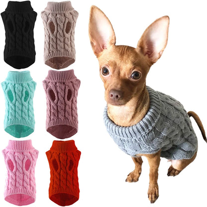 Cozy Winter Turtleneck Sweater for Small & Medium Dogs and Cats - Soft, Warm Vest for Chihuahuas, Yorkies.